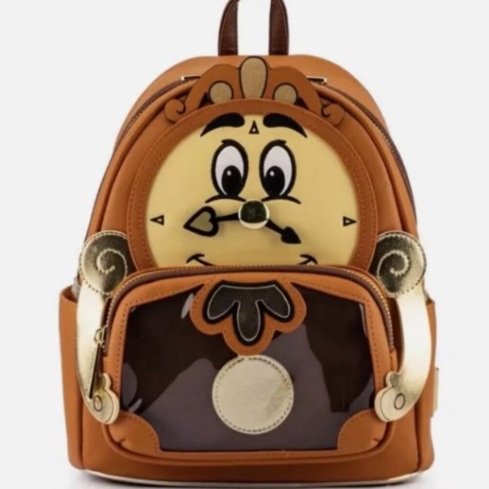 Disney Loungefly LA Comic Con Beauty & Beast Cogsworth Cosplay Mini Backpack NWT